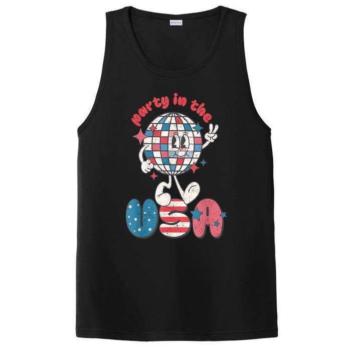 Retro Party In The USA 4th Of July Patriotic Disco Ball PosiCharge Competitor Tank