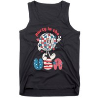 Retro Party In The USA 4th Of July Patriotic Disco Ball Tank Top