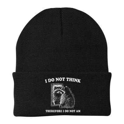Raccoon Philosopher, I Do Not Think Therefore I Do Not Am Knit Cap Winter Beanie