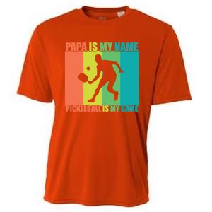 Retro Papa Is My Name Pickleball Is My Game FatherS Day Great Gift Cooling Performance Crew T-Shirt