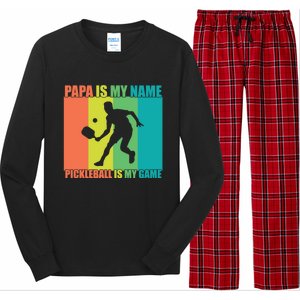 Retro Papa Is My Name Pickleball Is My Game FatherS Day Great Gift Long Sleeve Pajama Set