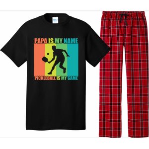 Retro Papa Is My Name Pickleball Is My Game FatherS Day Great Gift Pajama Set