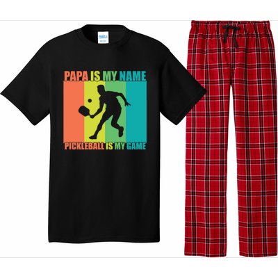 Retro Papa Is My Name Pickleball Is My Game FatherS Day Great Gift Pajama Set