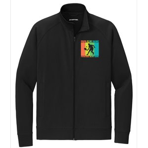 Retro Papa Is My Name Pickleball Is My Game FatherS Day Great Gift Stretch Full-Zip Cadet Jacket