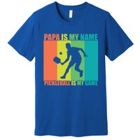 Retro Papa Is My Name Pickleball Is My Game FatherS Day Great Gift Premium T-Shirt