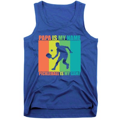 Retro Papa Is My Name Pickleball Is My Game FatherS Day Great Gift Tank Top