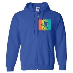 Retro Papa Is My Name Pickleball Is My Game FatherS Day Great Gift Full Zip Hoodie