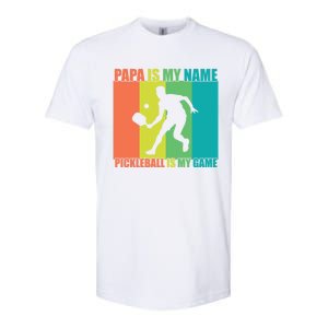 Retro Papa Is My Name Pickleball Is My Game FatherS Day Great Gift Softstyle CVC T-Shirt