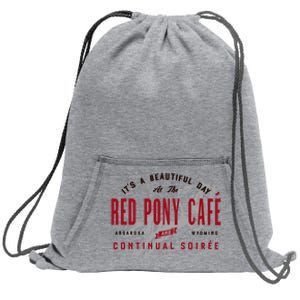 Red Pony It Is a Beautiful Day Sweatshirt Cinch Pack Bag