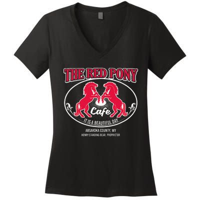 Red Pony ItS A Beautiful Day Women's V-Neck T-Shirt