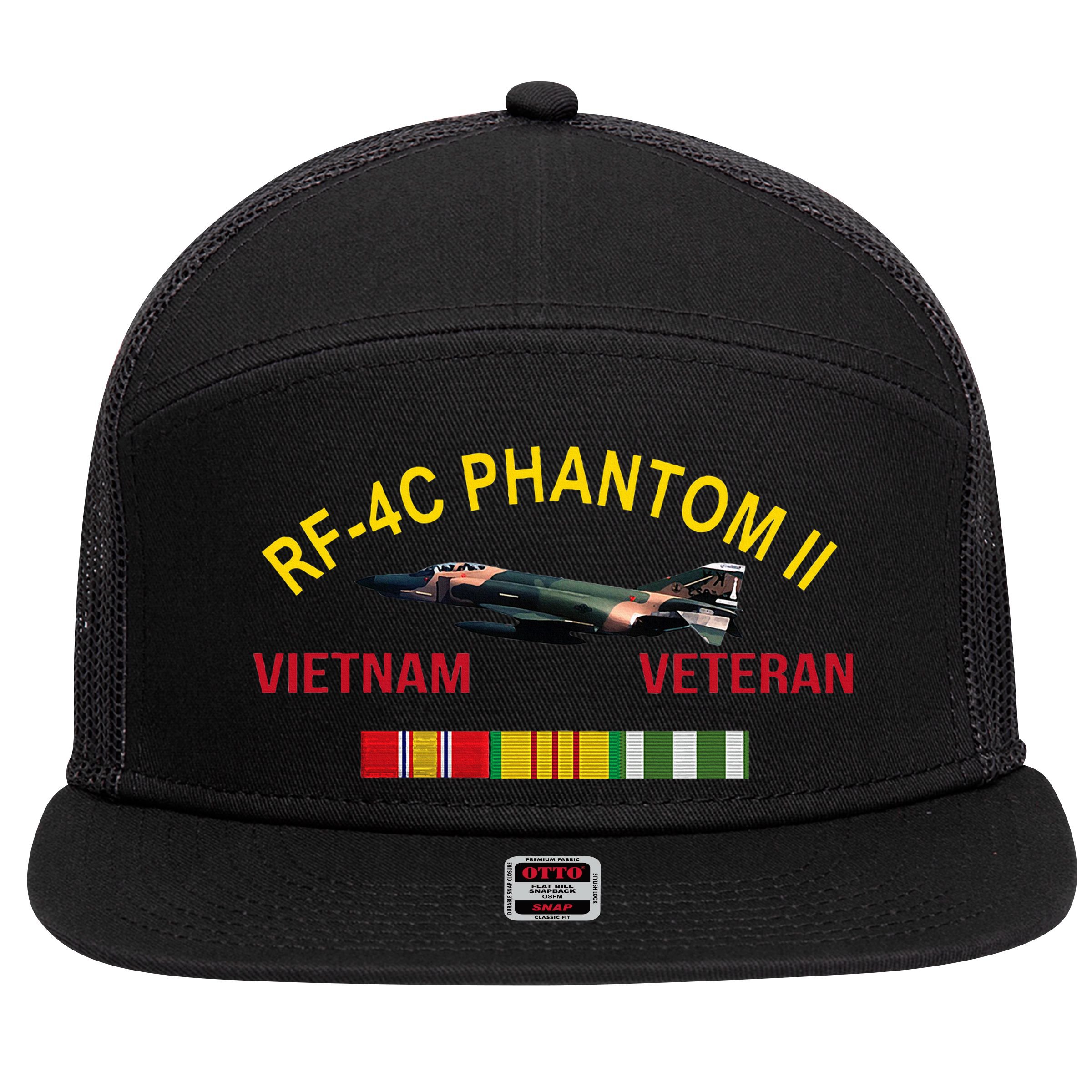 Rf4c Phantom Ii Vietnam Veteran Rf4c Phantom Vietnam 7 Panel Mesh Trucker Snapback Hat