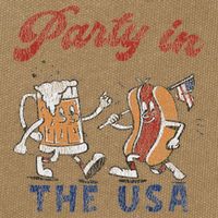 Retro Party In The Usa Beer Hot Dog Lover Funny 4th Of July Cotton Canvas Backpack