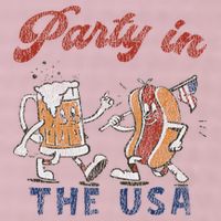 Retro Party In The Usa Beer Hot Dog Lover Funny 4th Of July 25L Jumbo Tote