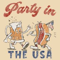 Retro Party In The Usa Beer Hot Dog Lover Funny 4th Of July Drawstring Bag