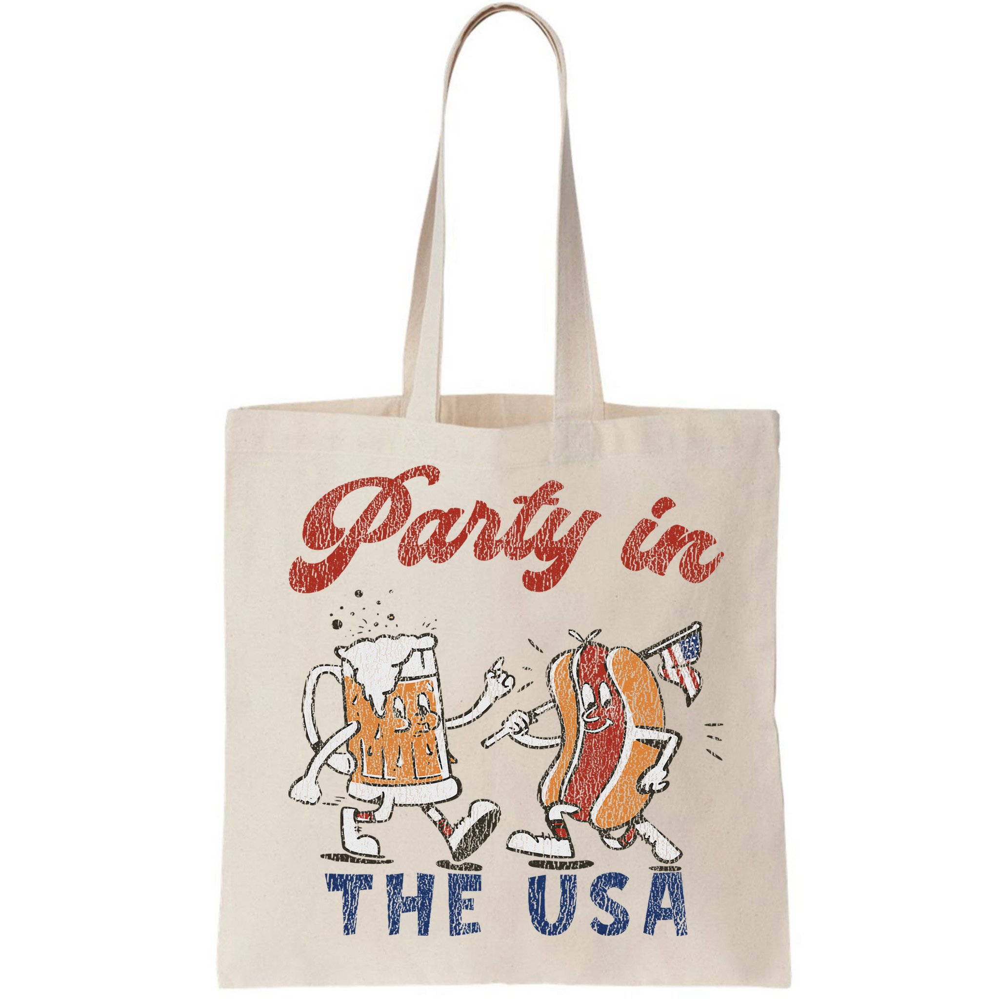 Retro Party In The Usa Beer Hot Dog Lover Funny 4th Of July Bag