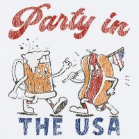 Retro Party In The Usa Beer Hot Dog Lover Funny 4th Of July Sueded Cloud Jersey T-Shirt