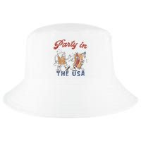 Retro Party In The Usa Beer Hot Dog Lover Funny 4th Of July Cool Comfort Performance Bucket Hat