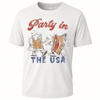 Retro Party In The Usa Beer Hot Dog Lover Funny 4th Of July Performance Shirt