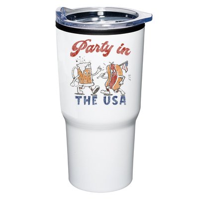 Retro Party In The Usa Beer Hot Dog Lover Funny 4th Of July Tumbler