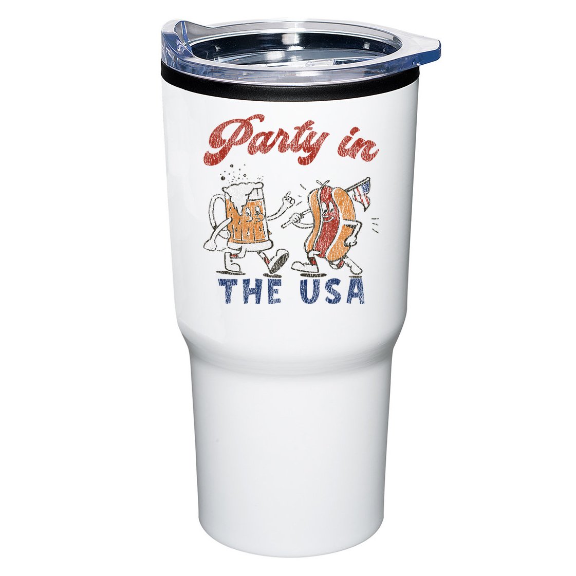 Retro Party In The Usa Beer Hot Dog Lover Funny 4th Of July Tumbler