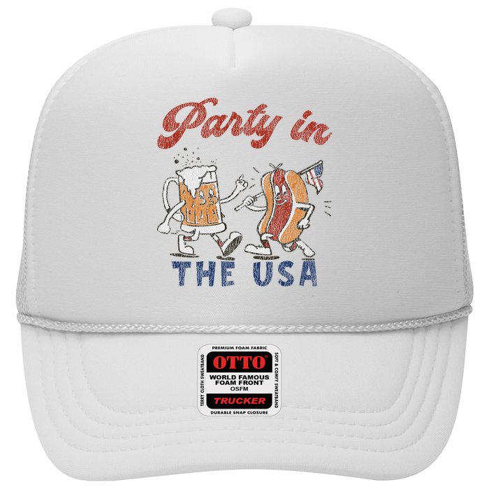 Retro Party In The Usa Beer Hot Dog Lover Funny 4th Of July Hat