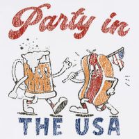 Retro Party In The Usa Beer Hot Dog Lover Funny 4th Of July Toddler T-Shirt