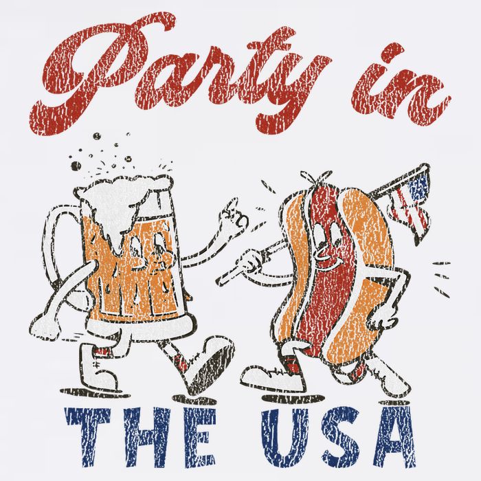 Retro Party In The Usa Beer Hot Dog Lover Funny 4th Of July Toddler T-Shirt
