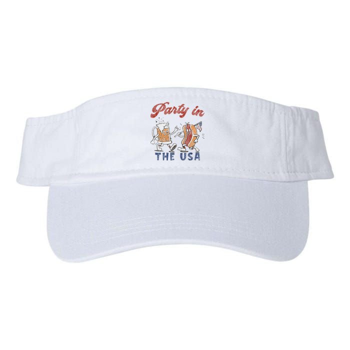 Retro Party In The Usa Beer Hot Dog Lover Funny 4th Of July Visor