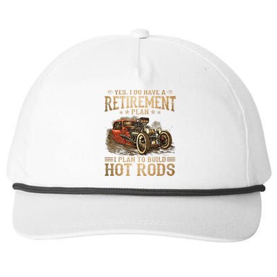 Retirement Plan I Plan To Build Hot Rods Snapback Five-Panel Rope Hat