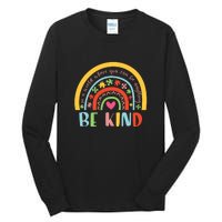 Rainbow Puzzle In A World Where You An Be Anything Be Kind Autism Awareness Tall Long Sleeve T-Shirt