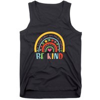 Rainbow Puzzle In A World Where You An Be Anything Be Kind Autism Awareness Tank Top