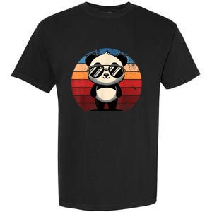 Retro Panda In Sunglasses Bbq Pool Party Funny Panda Garment-Dyed Heavyweight T-Shirt