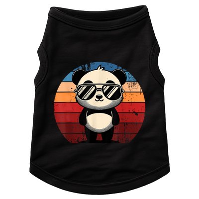 Retro Panda In Sunglasses Bbq Pool Party Funny Panda Doggie Tank