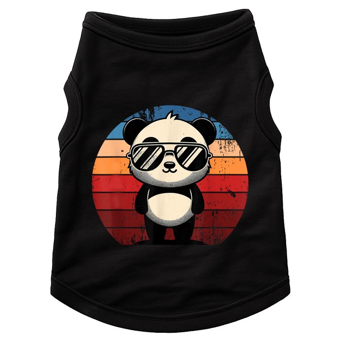 Retro Panda In Sunglasses Bbq Pool Party Funny Panda Doggie Tank