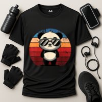 Retro Panda In Sunglasses Bbq Pool Party Funny Panda Performance Shirt