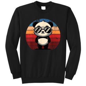 Retro Panda In Sunglasses Bbq Pool Party Funny Panda Sweatshirt