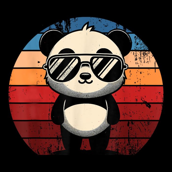 Retro Panda In Sunglasses Bbq Pool Party Funny Panda Sweatshirt