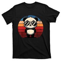 Retro Panda In Sunglasses Bbq Pool Party Funny Panda T-Shirt