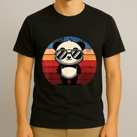 Retro Panda In Sunglasses Bbq Pool Party Funny Panda T-Shirt