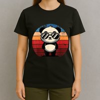 Retro Panda In Sunglasses Bbq Pool Party Funny Panda T-Shirt