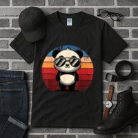 Retro Panda In Sunglasses Bbq Pool Party Funny Panda Tall T-Shirt