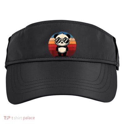 Retro Panda In Sunglasses Bbq Pool Party Funny Panda Adult Drive Performance Visor