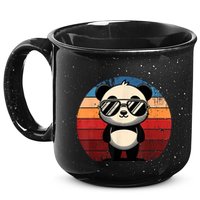 Retro Panda In Sunglasses Bbq Pool Party Funny Panda 15oz Campfire Ceramic Mug