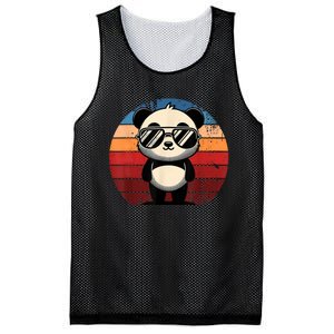 Retro Panda In Sunglasses Bbq Pool Party Funny Panda Mesh Reversible Basketball Jersey Tank