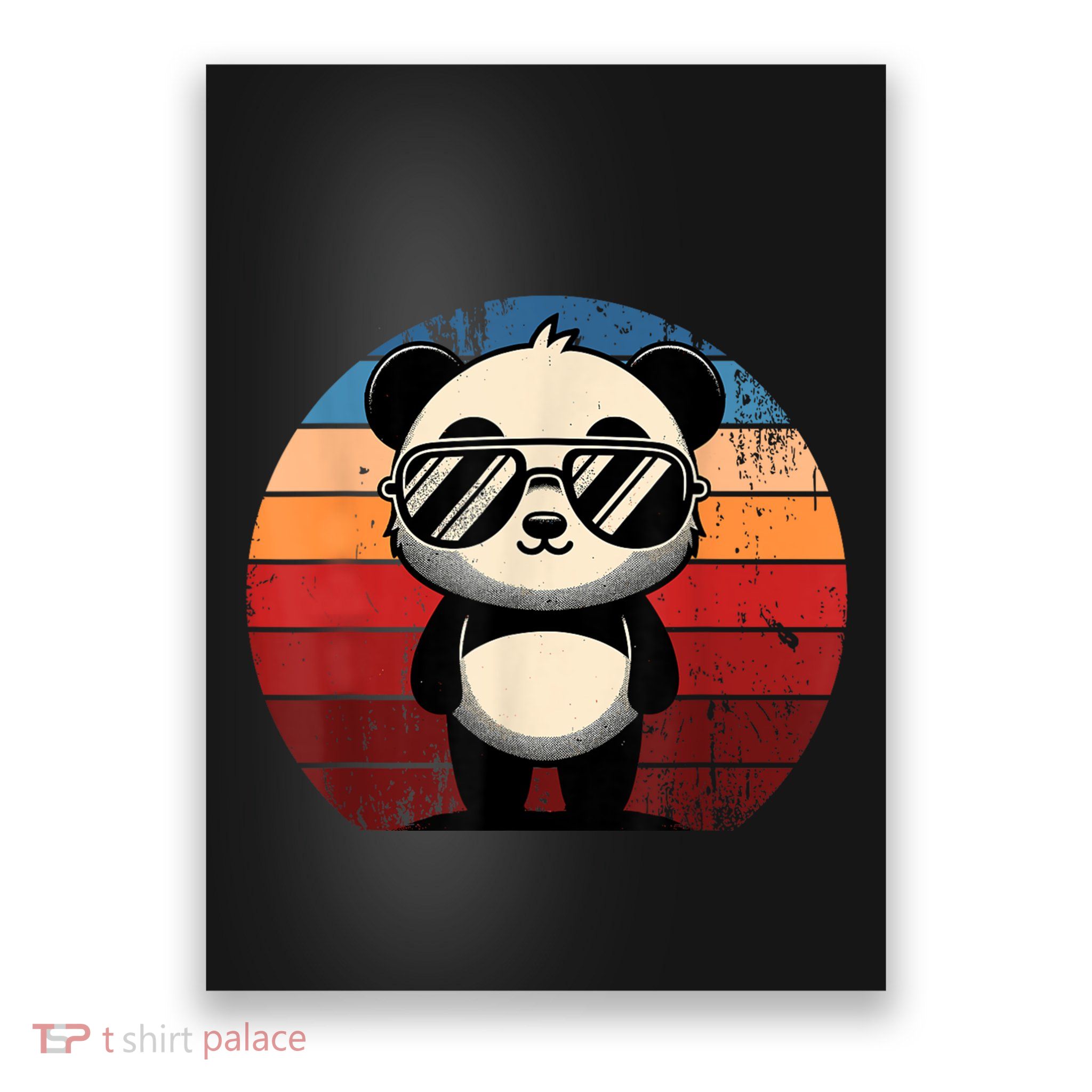 Retro Panda In Sunglasses Bbq Pool Party Funny Panda Poster