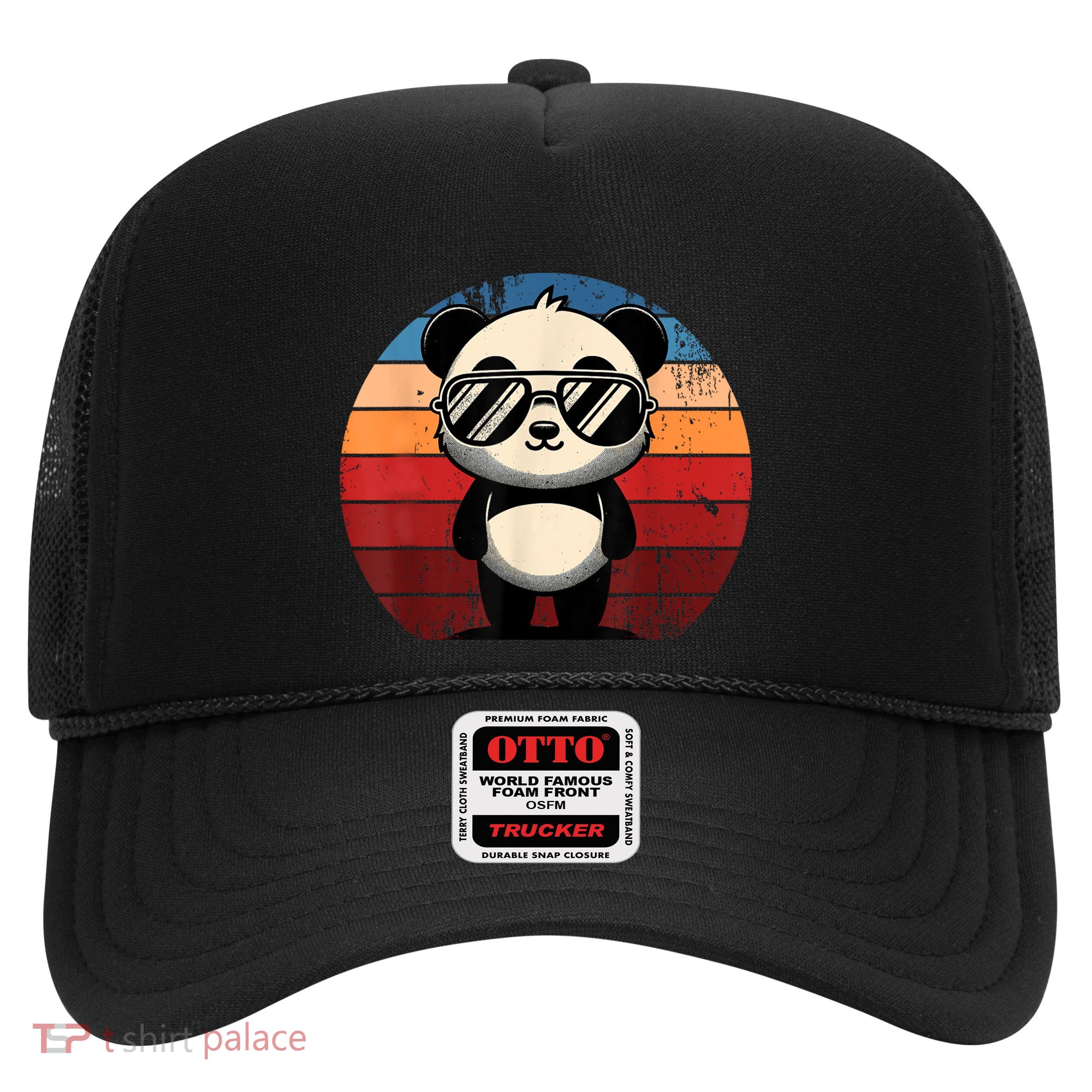 Retro Panda In Sunglasses Bbq Pool Party Funny Panda Trucker Hat