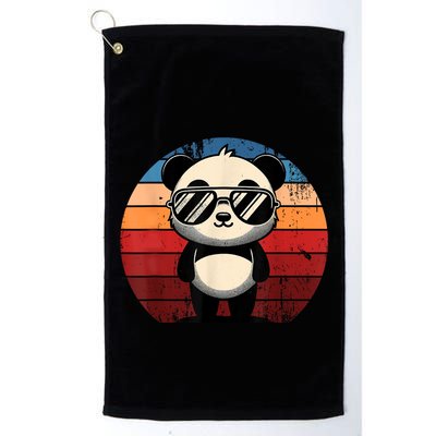 Retro Panda In Sunglasses Bbq Pool Party Funny Panda Golf Towel