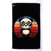 Retro Panda In Sunglasses Bbq Pool Party Funny Panda Golf Towel