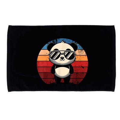Retro Panda In Sunglasses Bbq Pool Party Funny Panda Microfiber Hand Towel