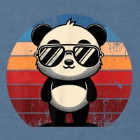 Retro Panda In Sunglasses Bbq Pool Party Funny Panda Garment-Dyed Sweatshirt